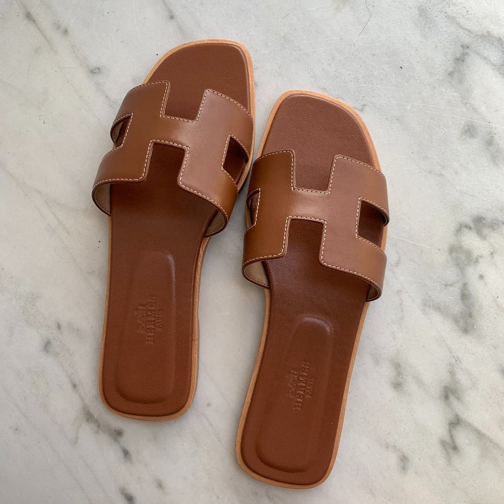 Authentic Hermes Oran sandals Size 38